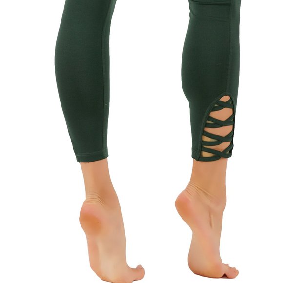 Yoga pants Criss Cross Cutouts 7/8 Length leggings - Picture 4 of 4